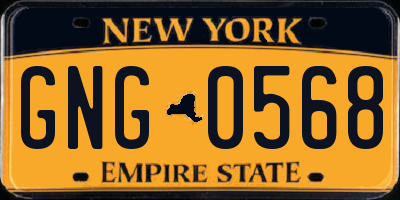 NY license plate GNG0568