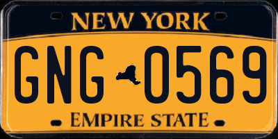 NY license plate GNG0569