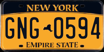 NY license plate GNG0594