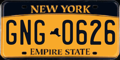 NY license plate GNG0626