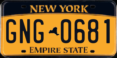 NY license plate GNG0681