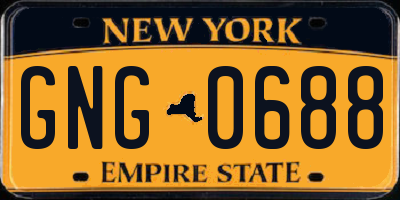 NY license plate GNG0688
