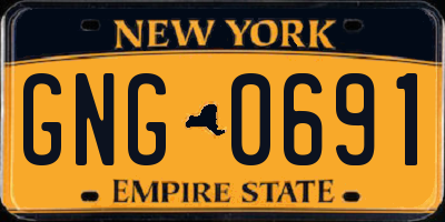 NY license plate GNG0691