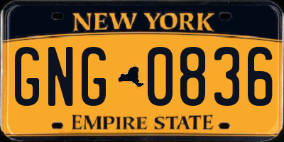 NY license plate GNG0836