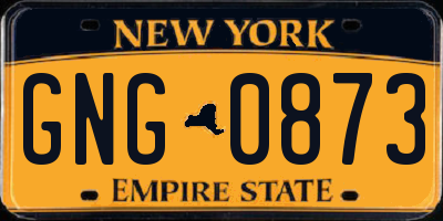 NY license plate GNG0873