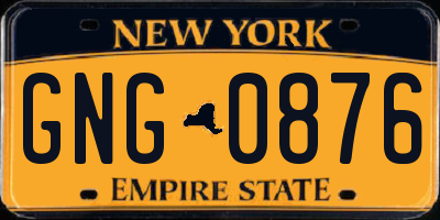 NY license plate GNG0876