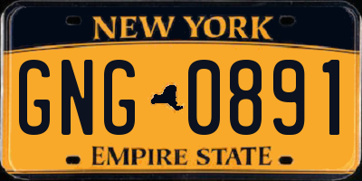 NY license plate GNG0891