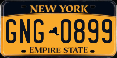 NY license plate GNG0899