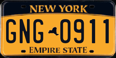 NY license plate GNG0911