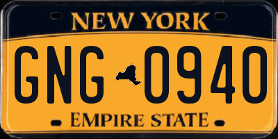 NY license plate GNG0940
