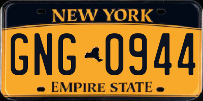 NY license plate GNG0944