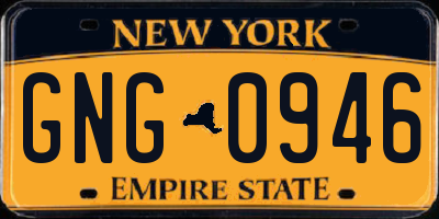 NY license plate GNG0946
