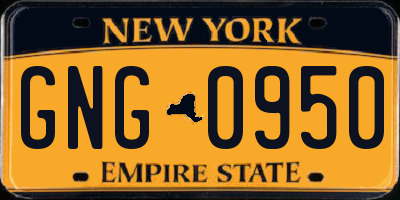 NY license plate GNG0950