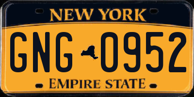NY license plate GNG0952