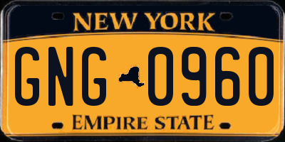 NY license plate GNG0960