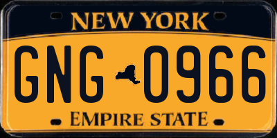 NY license plate GNG0966
