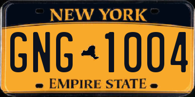 NY license plate GNG1004