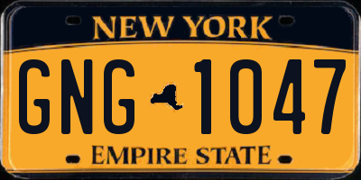 NY license plate GNG1047