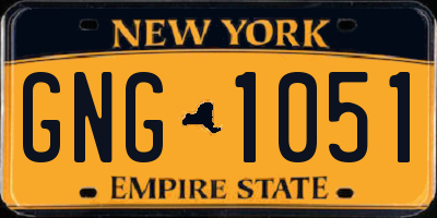 NY license plate GNG1051
