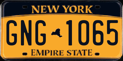 NY license plate GNG1065