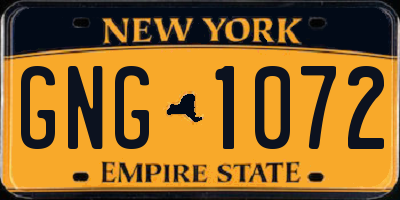 NY license plate GNG1072