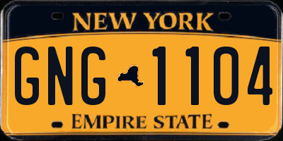 NY license plate GNG1104