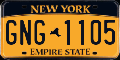 NY license plate GNG1105