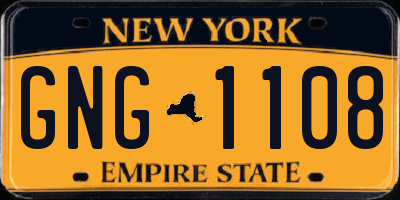 NY license plate GNG1108