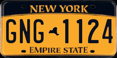 NY license plate GNG1124