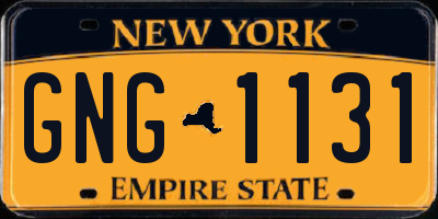 NY license plate GNG1131
