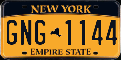 NY license plate GNG1144