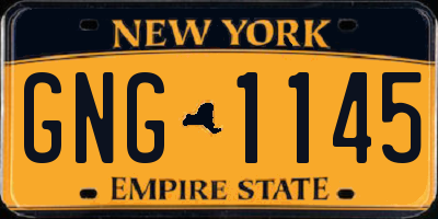NY license plate GNG1145
