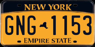 NY license plate GNG1153