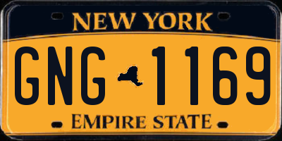 NY license plate GNG1169