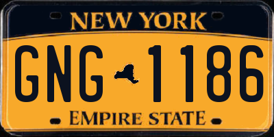 NY license plate GNG1186