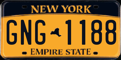 NY license plate GNG1188