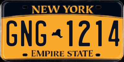 NY license plate GNG1214