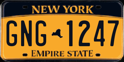 NY license plate GNG1247