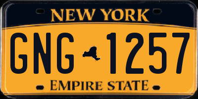 NY license plate GNG1257