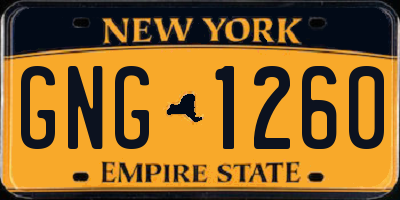 NY license plate GNG1260