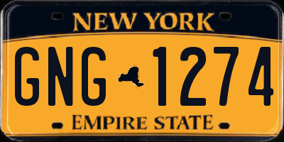 NY license plate GNG1274