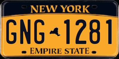 NY license plate GNG1281