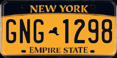 NY license plate GNG1298