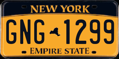 NY license plate GNG1299