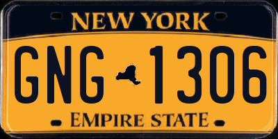 NY license plate GNG1306