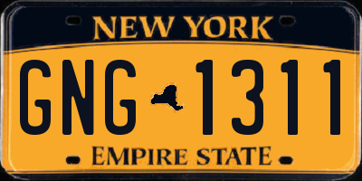 NY license plate GNG1311