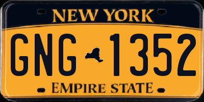 NY license plate GNG1352
