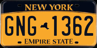 NY license plate GNG1362