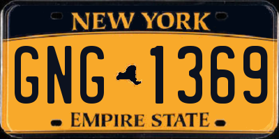 NY license plate GNG1369