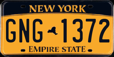 NY license plate GNG1372